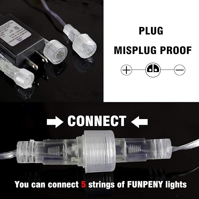 FUNPENY Meteor Shower Rain Lights, 288 LED Christmas Lights Icicle Snow Falling Christmas Light Outdoor Raindrop Light, 30cm 8 Tubes Xmas Tree Holiday Decoration (Multi-Colored)