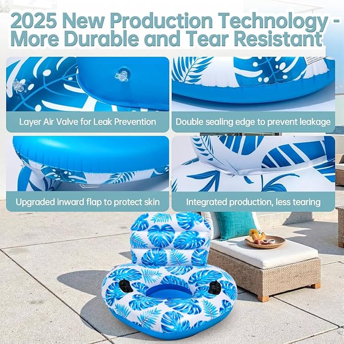 1PCS Inflatable Pool Floats Adult Teens Swimming Chairs Leaves Large Inner Tube Floaty Swimming Pool Floaties Swim Rings Pool Lounger Float for Pool Party & Summer (Heart,1)