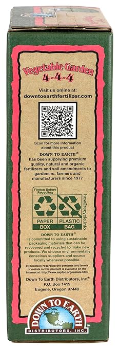 Down to Earth Organic Vegetable Garden Fertilizer 4-4-4, 5lb