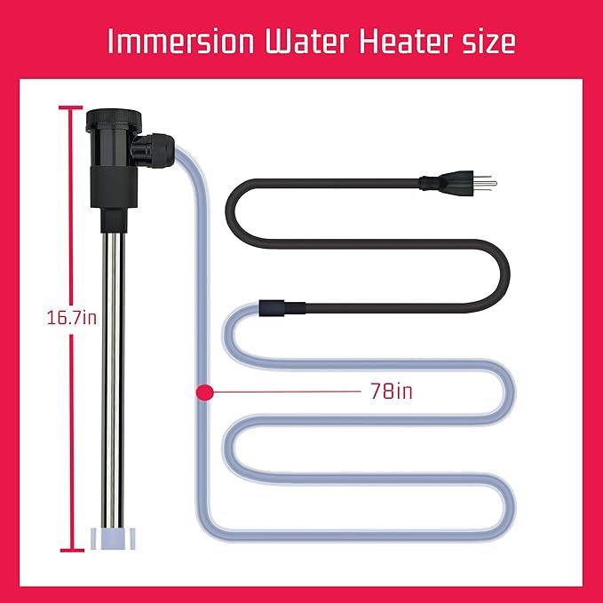 1800W Submersible Water Heater Portable Electric Hot Tub and Pool Immersion Water Heater with Temp Control, WiFi Timer for Bathtub, Spa, swimming pool, Above Ground Pool And baptismal pool