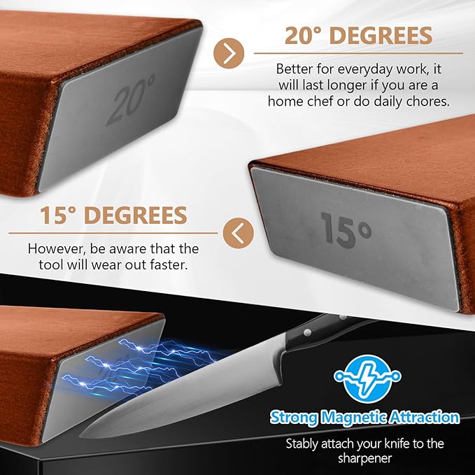 Knife Sharpener Tool Rolling Knife Sharpener Kit, Diamond, Ceramic Disc Sharpeners Are Used, 15°&20° Magnetic Inclination Angles Making Sharpening Easier, Is Your Good Idea For Gifts