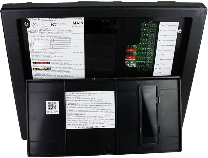 WFCO Genuine WF-8955-AD Power Center 55 Amp DC Output with Patented Auto Detect™ Technology Lead Acid Lithium Multi-Stage Charging for 30 Amp RV’s