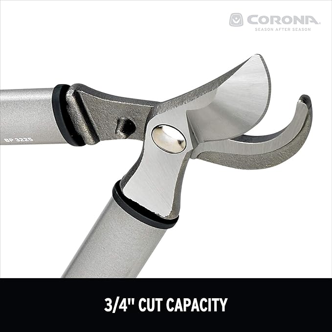 Corona BP 3225D Forged Steel ClassicCUT Bypass Hand Pruner - 3/4 inch Cut Capacity Stem and Branch Garden Shears, Red