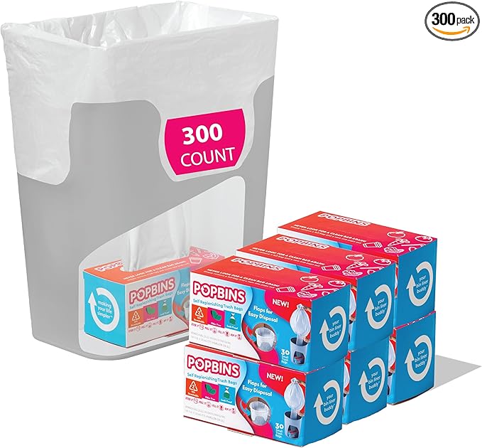 Trash Bags - Small Garbage Bags, Clear Trash Can Liners for Bathroom Bins, Bedroom, Office & Kitchen Waste, Multi-Purpose Household Wastebasket Cleaning Supplies - 4 Gallon, Pack of 10