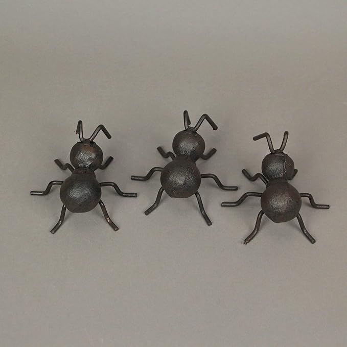 Set of 6 Cast Iron Ant Sculptures Home Garden Decor Metal Outdoor Statue Yard Art