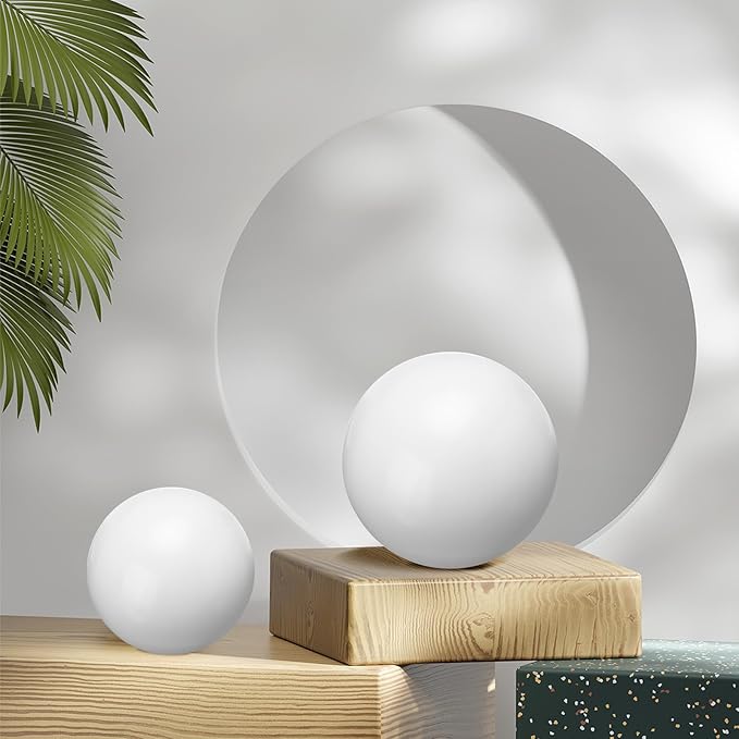 uxcell 2 Pcs Gazing Globe Decor Ball 2.5 Inch 63mm Reflective Garden Sphere Hollow Ball, Seamless Stainless Steel Gazing Ball, Smooth Mirror Globe for Garden Home Decor, Bright White