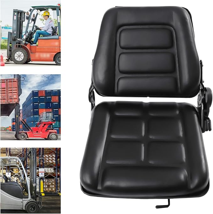Universal Lawn Mower Seat, Replacement Forklift Seat, Garden Tractor Seat, Adjustable Mower Seat, Stage Weight Seat PVC Tractor Seat for Forklift Tractor Skid Loader