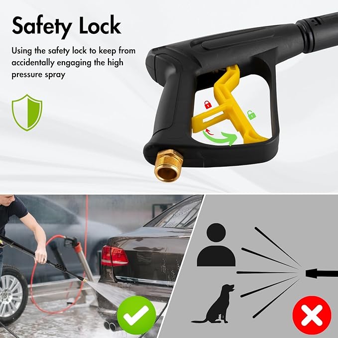 Pressure Washer with 4 Nozzles & Foam Cannon for Driveways, Cars, Fences,Patios, and Outdoor Cleaning (Black)