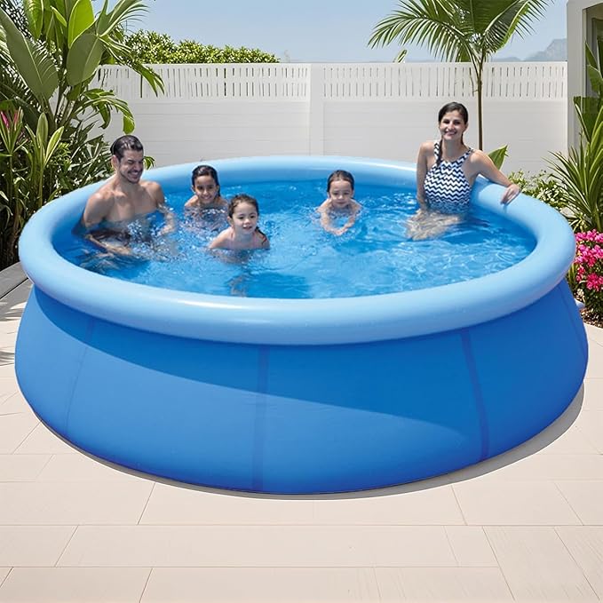 Inflatable Top Ring Swimming Pool, Blue (12ft x 30in)