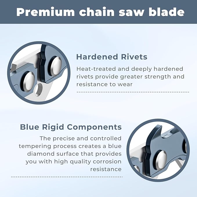 14" Chainsaw Chain Replacement for EGO Chain Saw CS1400,CS1401,CS1403,AC1400 Chainsaw Blade,52 Drive Links 0.043" Gauge 3/8" LP Pitch (3 Pack)