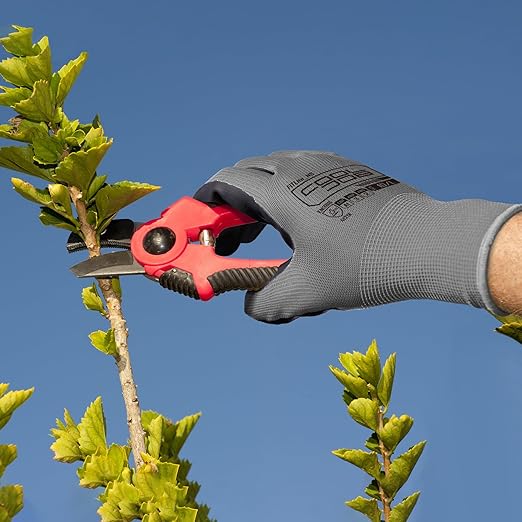 COOLJOB 10 Pairs Nitrile Dipped Safety Work Gloves with Grip, Non-slip Rubber Coated Bulk Garden Gloves for Men, Heavy-duty Oil Resistant for Truck Driver, Warehouse Box Handler, Small, Gray