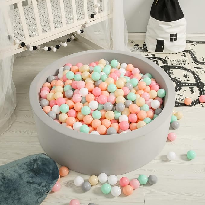 GOGOSO Ball Pit Balls Crush Proof Non-Toxic Plastic Balls Babies Kids Toy Bulk Pack 170pcs 2.2inchs