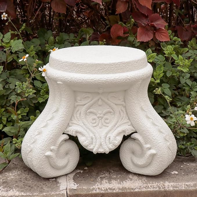 Outdoor Pedestal Stand for Garden Decor - ClassicalL Plinth Pedestal Stand for Statues, Decorative Garden Pedestals and Statue Stand,12" Tall
