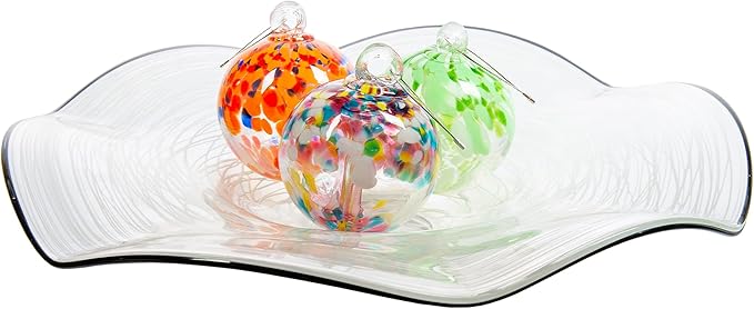 Dale Tiffany Hand Blown Glass, 4" Diameter Aura, Tree of Life Collection, Witch Globe Hanging Garden Indoor/Outdoor Decorative Ornament Gazing Ball