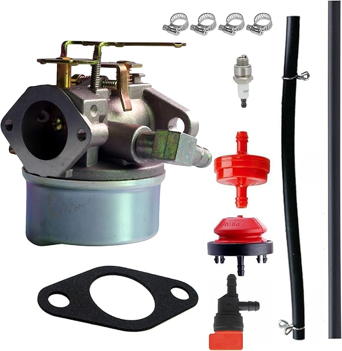 Carburetor Compatible for TECUMSEH 5HP MTD 640084 640084A 640084B 632107 632107ATORO 521 Snow Blower HSSK40 HSSK50 HS50 LH195SA Carb with Gasket & Carbon Dirt Jet Cleaner