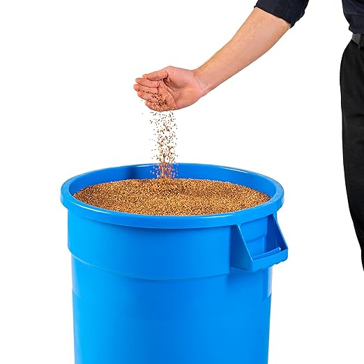 PRO&Family 20 Gallon Trash Can with Lid Round Ingredient Storage Containers Recycling Bin Kitchen Garbage Can Office Garbage Can Trash Barrel Plastic Barrel Yard Waste Bin Outdoor Trashcan (3, Blue)