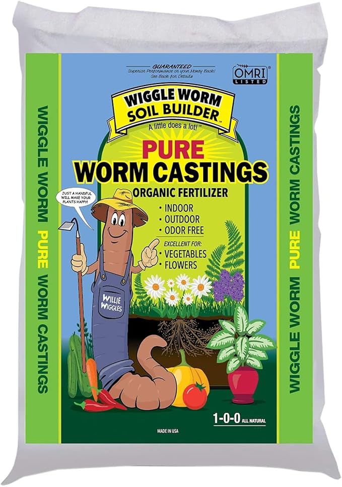 Combo Package - 15lbs and 80lbs - Pure Earthworm Castings Organic Fertilizer and Worm Egg Material Raised Bed Mix Plus