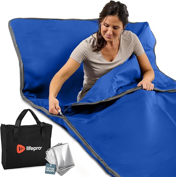 LifePro RejuvaWrap Far Infrared Sauna Blanket for Detox & Relaxation – Available in 5 Colors & 3 Models – Portable Sauna Blanket Infrared for Muscle Relief, Circulation & Recovery – 9 Heat Levels