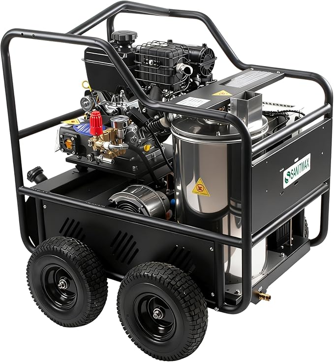 SAMTMAX SM4000 Professional Hot & Cold Pressure Washer, 4000 PSI, 4.0 GPM, Gas Powered, Diesel Heated up to 212°F