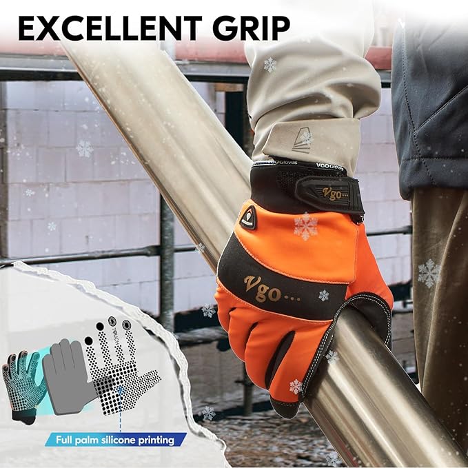 Vgo... 0°C/32°F Winter Men's Lightweighted Lined Work Gloves for Light Duty Works(SL7895FW)