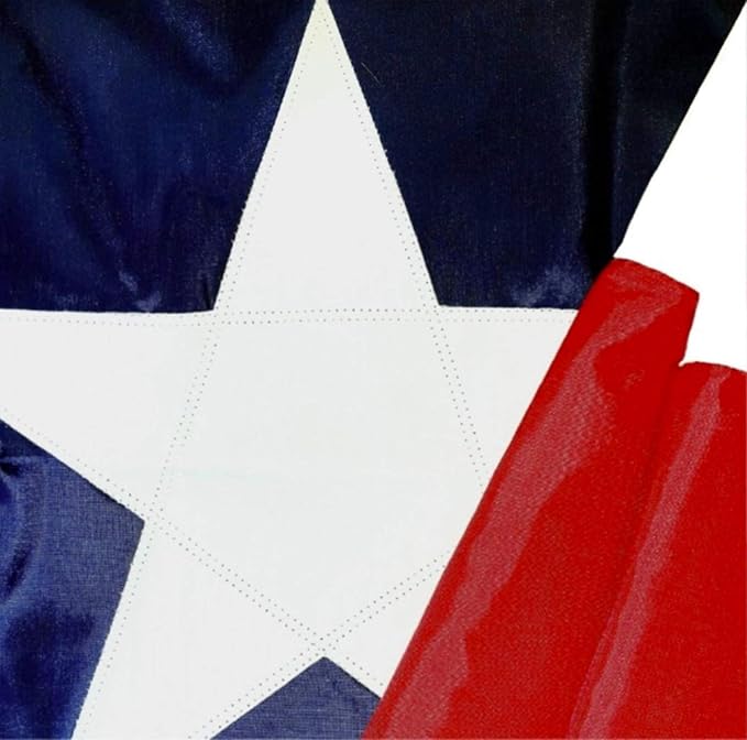 Texas Flag 5x8 – 100% Made in USA Heavy Duty Outdoor Embroidered Nylon, Large Weatherproof Texas State Flag with Brass Grommets, American Patriotic Banner for House, Ranch, School or Ceremony