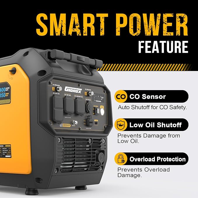 6000W Dual Fuel Inverter Generator, Gas & Propane Powered, RV Ready Electric Start, Super Quiet, 120V/240V with CO Sensor Portable Generator for RV, Camping or Emergency