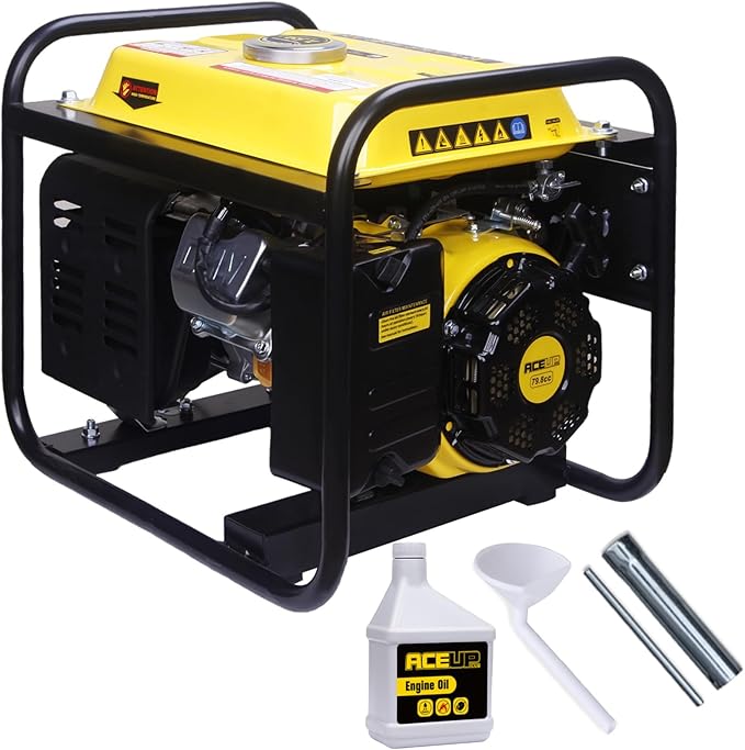 Aceup Energy 1,500W Gas Powered Generator, Portable Generator 4-Stroke 79.8cc, EPA Compliant