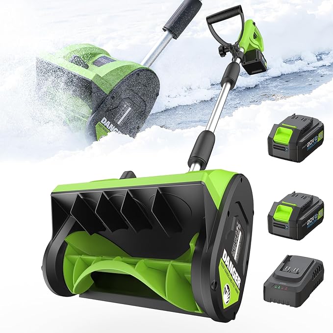 STEELITE 21V Cordless Snow Shovel, 12" Battery Snow Blower with Directional Plate, 20ft Throw, 2×4.0Ah Batteries & Charger, Extended Runtime(Ships in 2 Packages, May Arrive Separately)