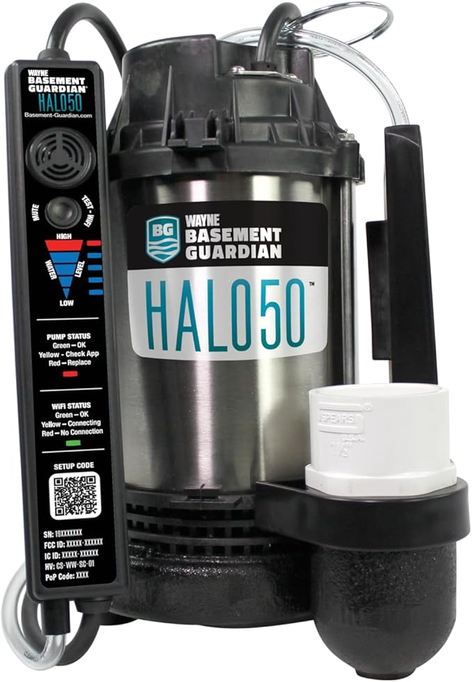 WAYNE - 1/2 HP Basement Guardian HALO50 - Up to 5,100 Gallons Per Hour - Digitally Connected Sump Pump