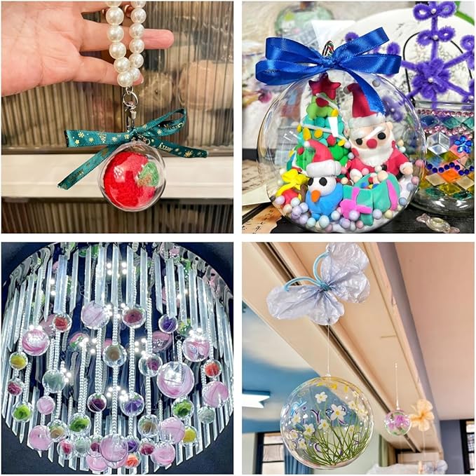 Acrylic Hollow Ball, Clear Plastic Fillable Ornaments Ball, DIY Clear Plastic Balls for New Years Present,Xmas Tree,Home Decoration,Wedding,Party (5cm/2inch,20pcs)