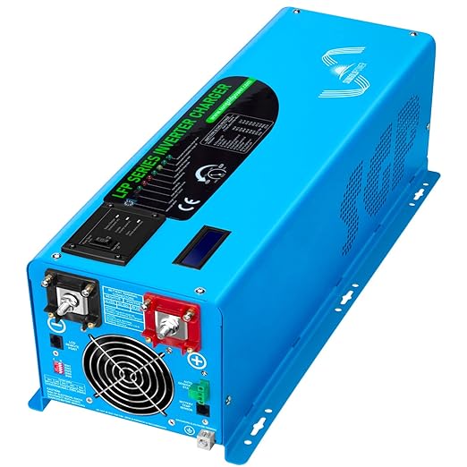 SUNGOLDPOWER 4000W DC 24V Peak 12000W Inverter Charger Pure Sine Wave, AC 120V with 50A Battery AC Charger, LCD Remote Control, Low Frequency Inverter, for Home, Camper, Truck