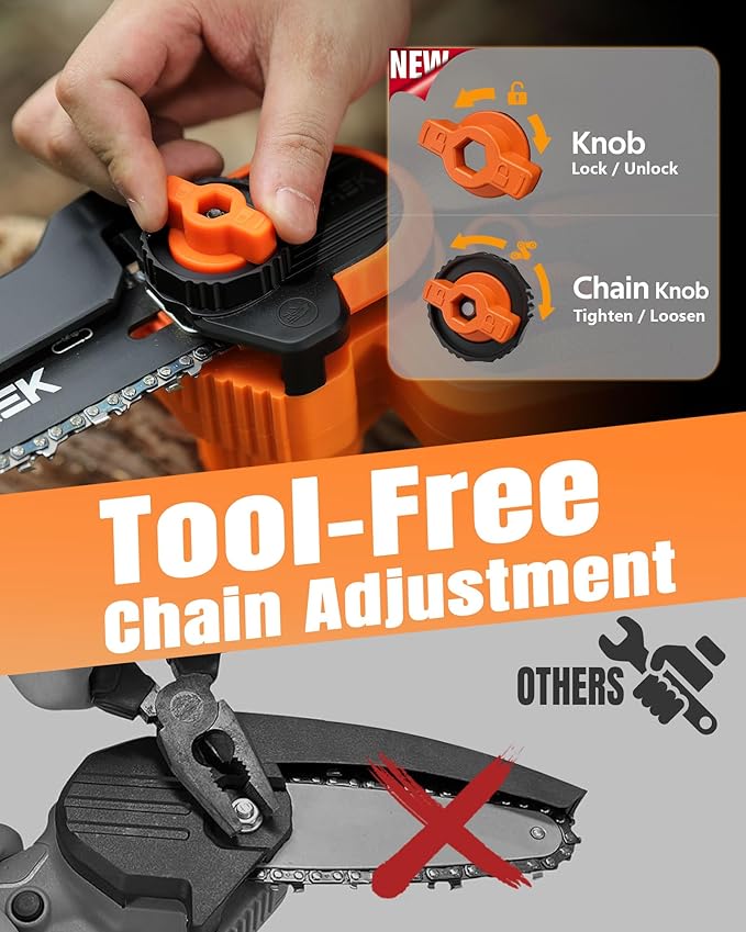 8" & 6" Chainsaw Cordless with 2x3.0AH Batteries, [2-in-1] Powerful Brushless Electric Mini Chain Saw Set (2 Chains& 2 Bars), Handheld Small Hand Saw for Branch Wood Cutting Tree Trimming, Gift