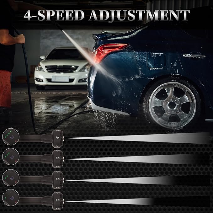 Cordless Pressure Washer,652.67 PSI Power Cleaner with 6-in-1 Nozzle,4-Speed Adjustment,21V Rechargeable 4.0Ah Battery High-Pressure Car Washer Gun for Floor/Home/Car Cleaning & Watering