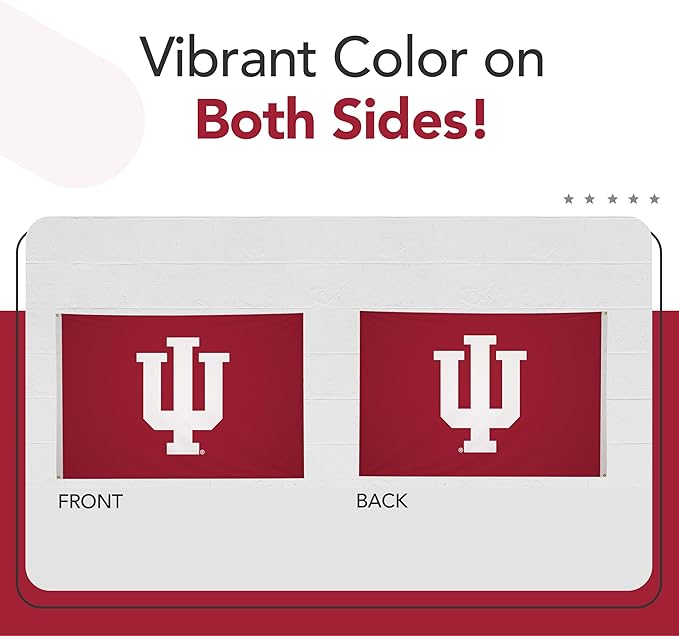 Indiana Hoosiers College Sports Printed Flag - NCAA Licensed - Nylon - School Banner (Red) (4' x 6')