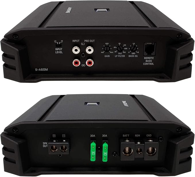 Alpine R2-SB10V-BNDL 10" Type-R Halo Loaded Enclosure with S-A60M 600 Watt Mono Amplifier and RUX-KNOB.2 Bass Knob
