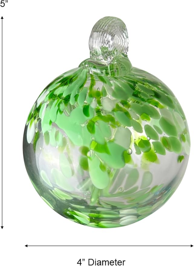 Dale Tiffany Hand Blown Glass, 4" Diameter Celtic, Tree of Life Collection, Witch Globe Hanging Garden Indoor/Outdoor Decorative Ornament Gazing Ball