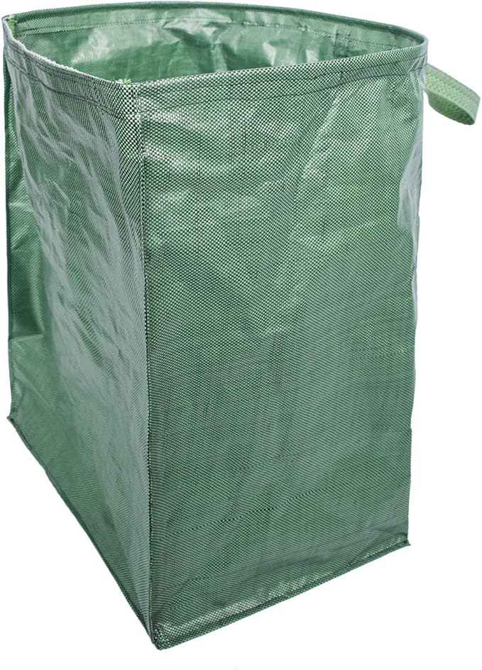 UNISTRENGH Garden Lawn Leaf Yard Waste Bag Large Clean Up Container Tote Gardening Trash Reusable Garbage Storage Bags, 53 Gallons (Green-Single)