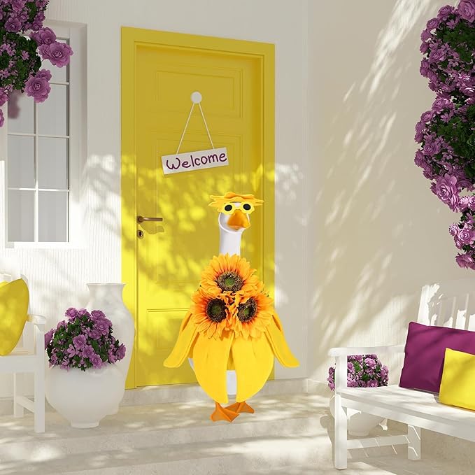 Sunflower Goose Outfit Summer Goose Outfits Cute Goose Clothes for Outdoor Garden Yard Statue Decor