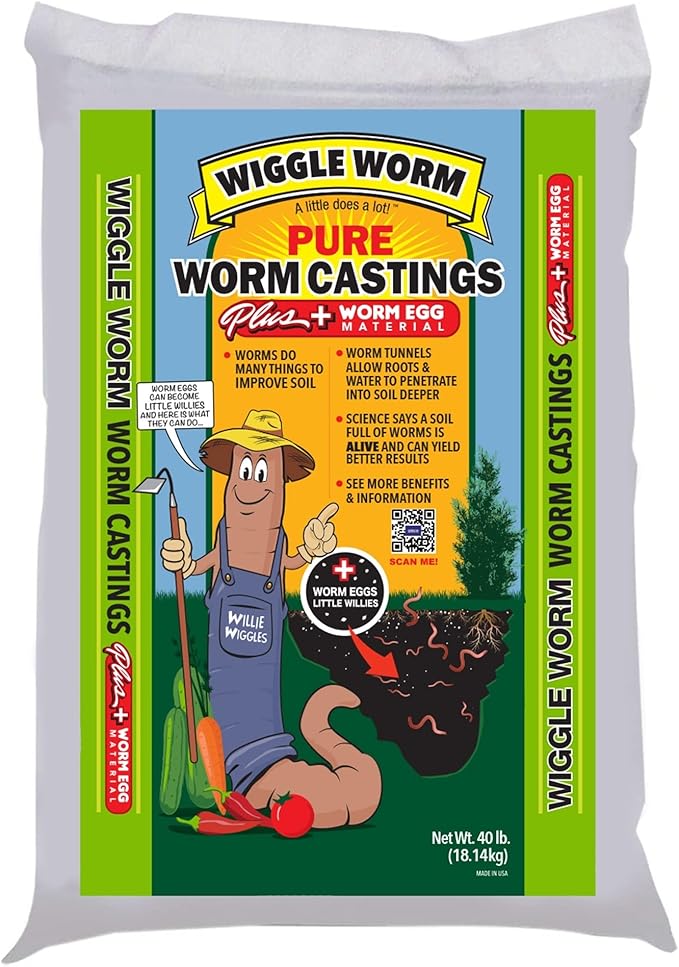 Combo Package - 4 Total 40-Pound Bags - Earthworm Egg Material Raised Bed Mix for Gardening/Planting (3 Count) and Worm Egg Material Soil Fertilizer (1 Count)