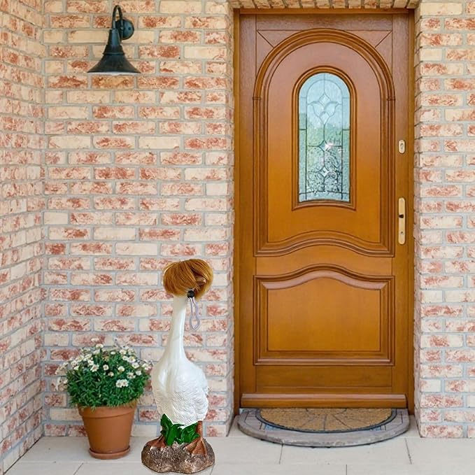 Porch Goose Wigs, Porch Goose Outfits Lawn Goose Statue Accessories for Outdoor Garden Patio Yard Goosey Decor （Style 7）