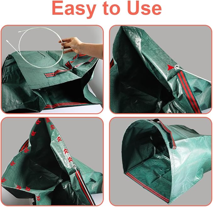 2 Pack Yard Waste Bags, 72 Gallon Yard Garden Bags for Leaves Lawn and Leaf Bags, Reusable Yard Garden Bags for Leaves Lawn Trash (270L)