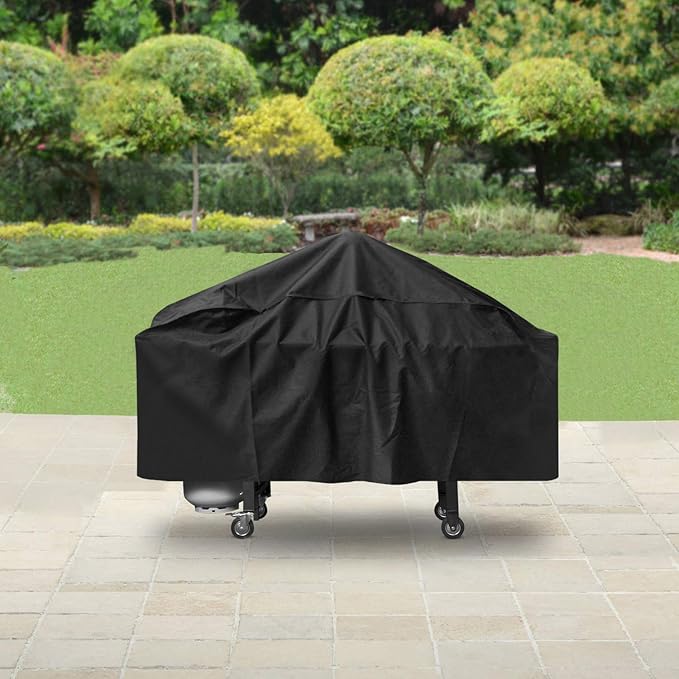 SunPatio Griddle Cover 36 Inch, Compatible for Blackstone 36" Griddle Cooking Station, Camp Chef etc., Outdoor Heavy Duty Waterproof 4 Burner Flat Top Gas Grill Cover with Support Pole
