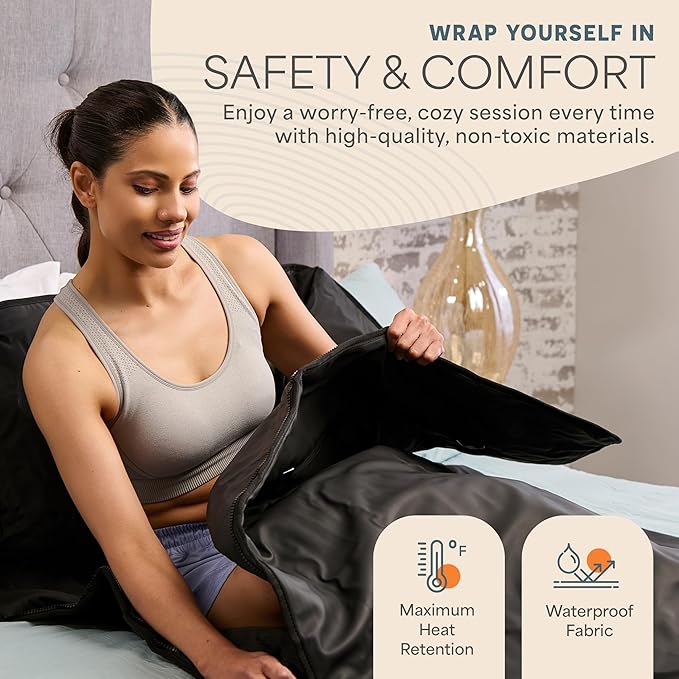 LifePro RejuvaWrap Far Infrared Sauna Blanket for Detox & Relaxation – Available in 5 Colors & 3 Models – Portable Sauna Blanket Infrared for Muscle Relief, Circulation & Recovery – 9 Heat Levels
