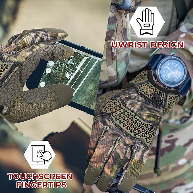 HANDLANDY Work Gloves for Men & Women, Utility Mechanic Working Gloves Touch Screen, Flexible Yard Work Gloves