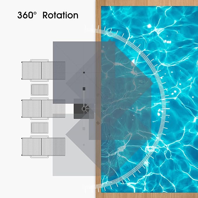 PURPLE LEAF 12 FT Cantilever Umbrellas with Base Included, Offset Umbrella with 360° Rotation, Outdoor Aluminum Pool Umbrella for Pool Lawn Garden, Grey