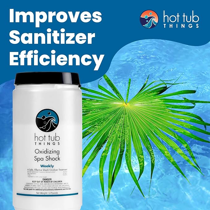 Oxidizing Spa Shock, Clears Cloudy Water, Eliminates Odors, Improves Freshness, Prevents Organic Residue Buildup, Water Treatment for Swimming Pools, Home Spas, & Hot Tubs, 5 lbs