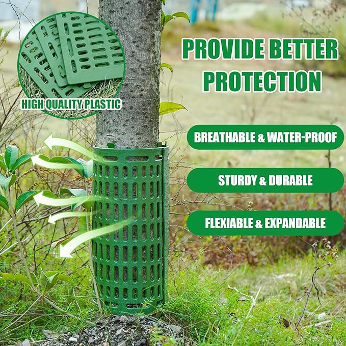 7pcs Tree Trunk Protector, Tree Guards Trunk Protector with Twist Ties, Resizable for Various Size Trees or Plants, Preventing Tree Bark Damage from Pruners, Mowers, and Rodents