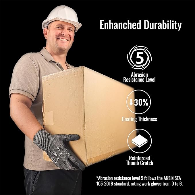 2/5 Pack Snug Fit Cut Resistant Gloves, ANSI A4, XS-3XL, Men/Women, Metal/Glass/Wood/Box Cutting, Fishing, HVAC