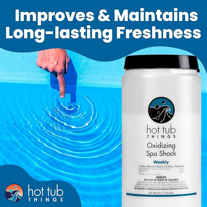 Oxidizing Spa Shock, Clears Cloudy Water, Eliminates Odors, Improves Freshness, Prevents Organic Residue Buildup, Water Treatment for Swimming Pools, Home Spas, & Hot Tubs, 5 lbs