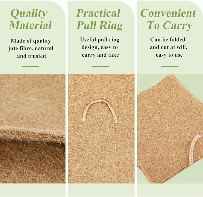 Zubebe 8 Pcs 2 ft x 2ft Worm Blanket Farm Kit Worm Bin Blanket Worms for Composting Fits Many Bin Bag for Keeping Worms Dark Moist Warm Outdoor Garden Compost Bin Farm Compost Factory